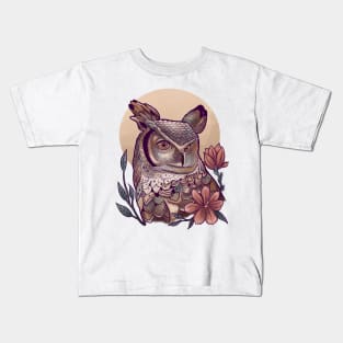 Moon Owl Design Kids T-Shirt